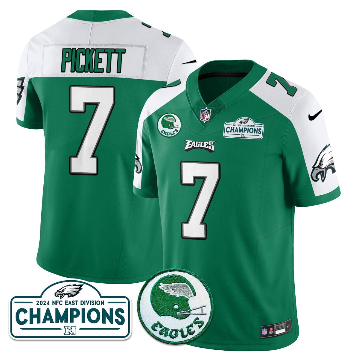 Men's Philadelphia Eagles 2024 NFC East Division Champions Jersey N2 - All Stitched