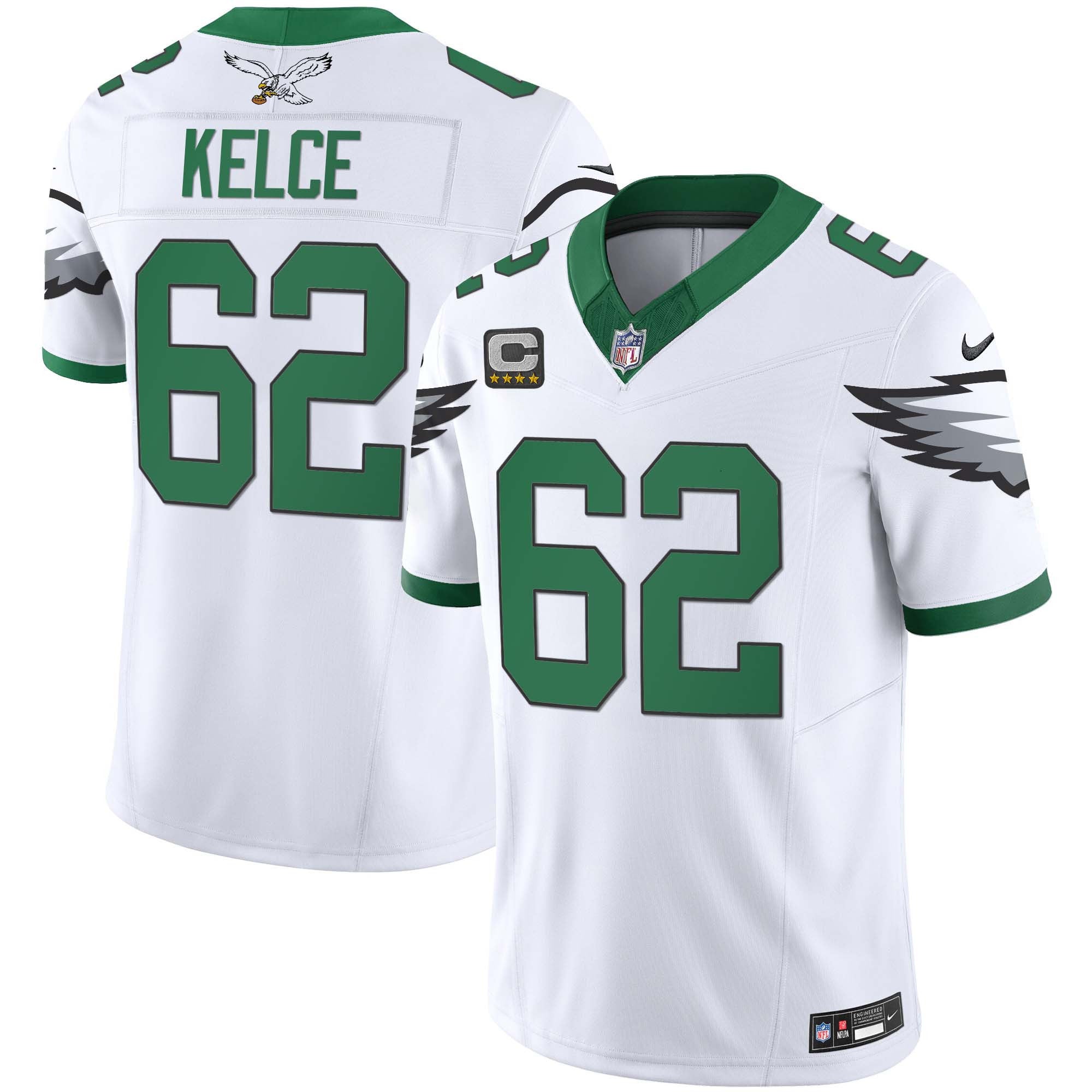 Men's Eagles Kelly Green Vapor Limited Jersey V3 - All Stitched