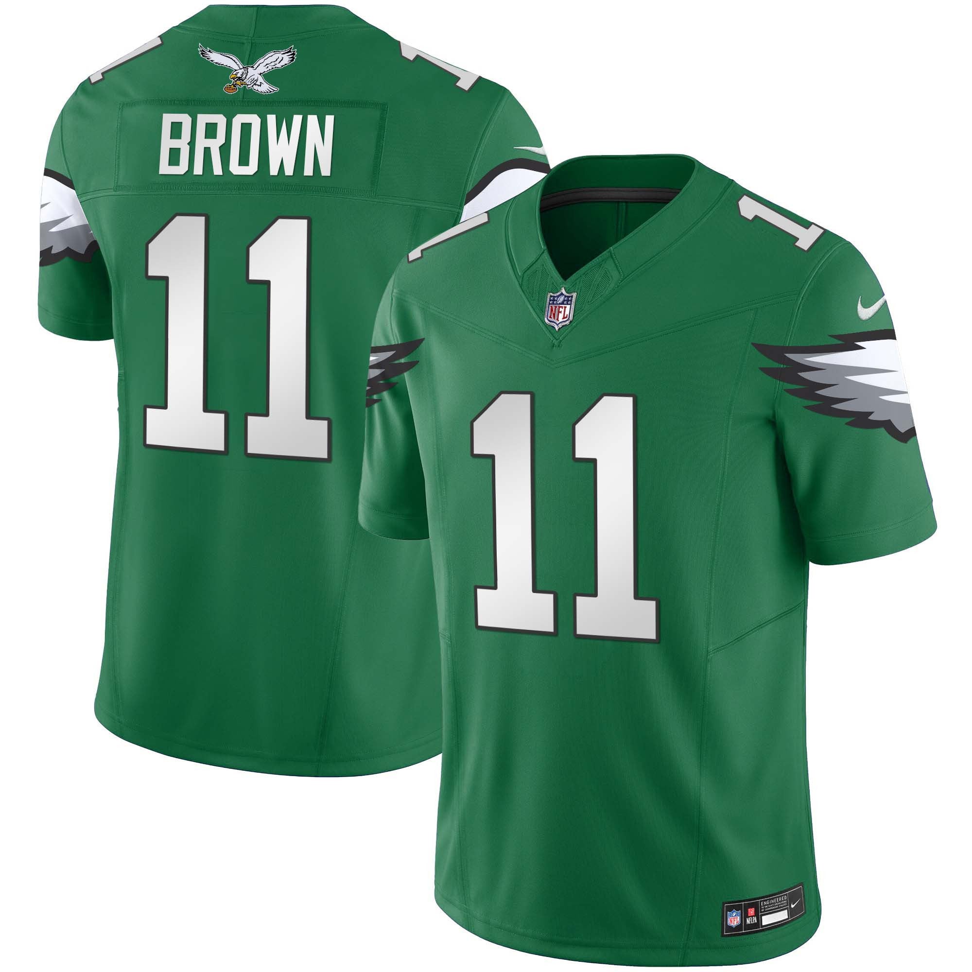 Men's Eagles Kelly Green Vapor Limited Jersey V3 - All Stitched