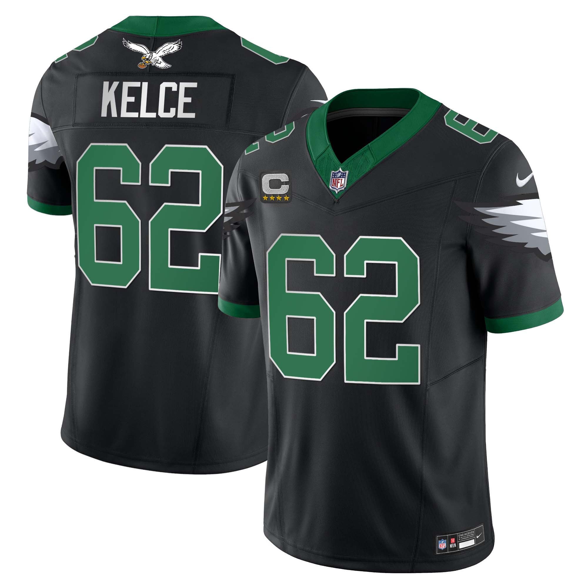 Men's Eagles Kelly Green Vapor Limited Jersey V3 - All Stitched