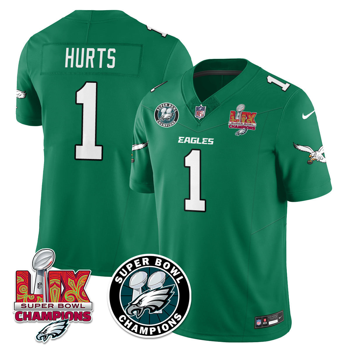 Men's Philadelphia Eagles Super Bowl LIX Champions Jersey - All Stitched