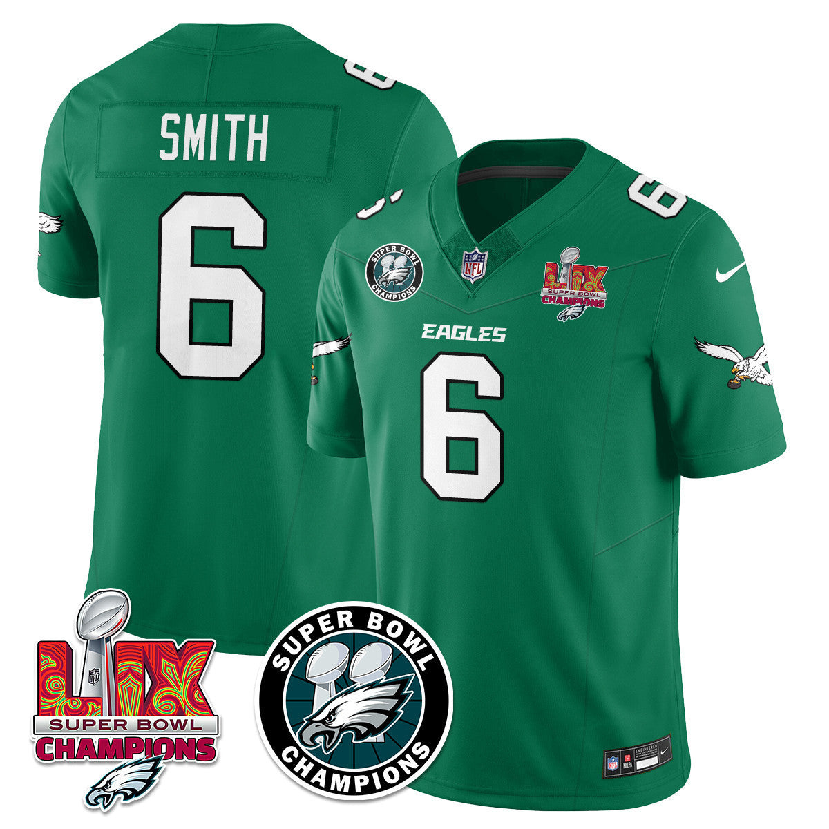 Men's Philadelphia Eagles Super Bowl LIX Champions Jersey - All Stitched