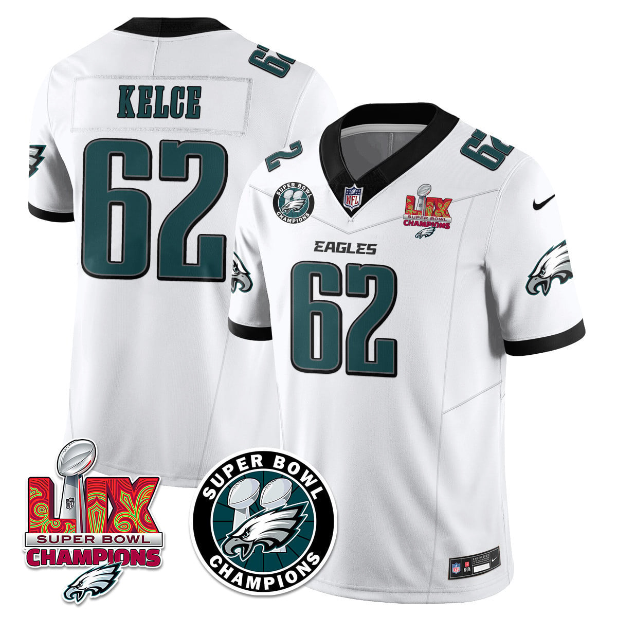 Men's Philadelphia Eagles Super Bowl LIX Champions Jersey - All Stitched