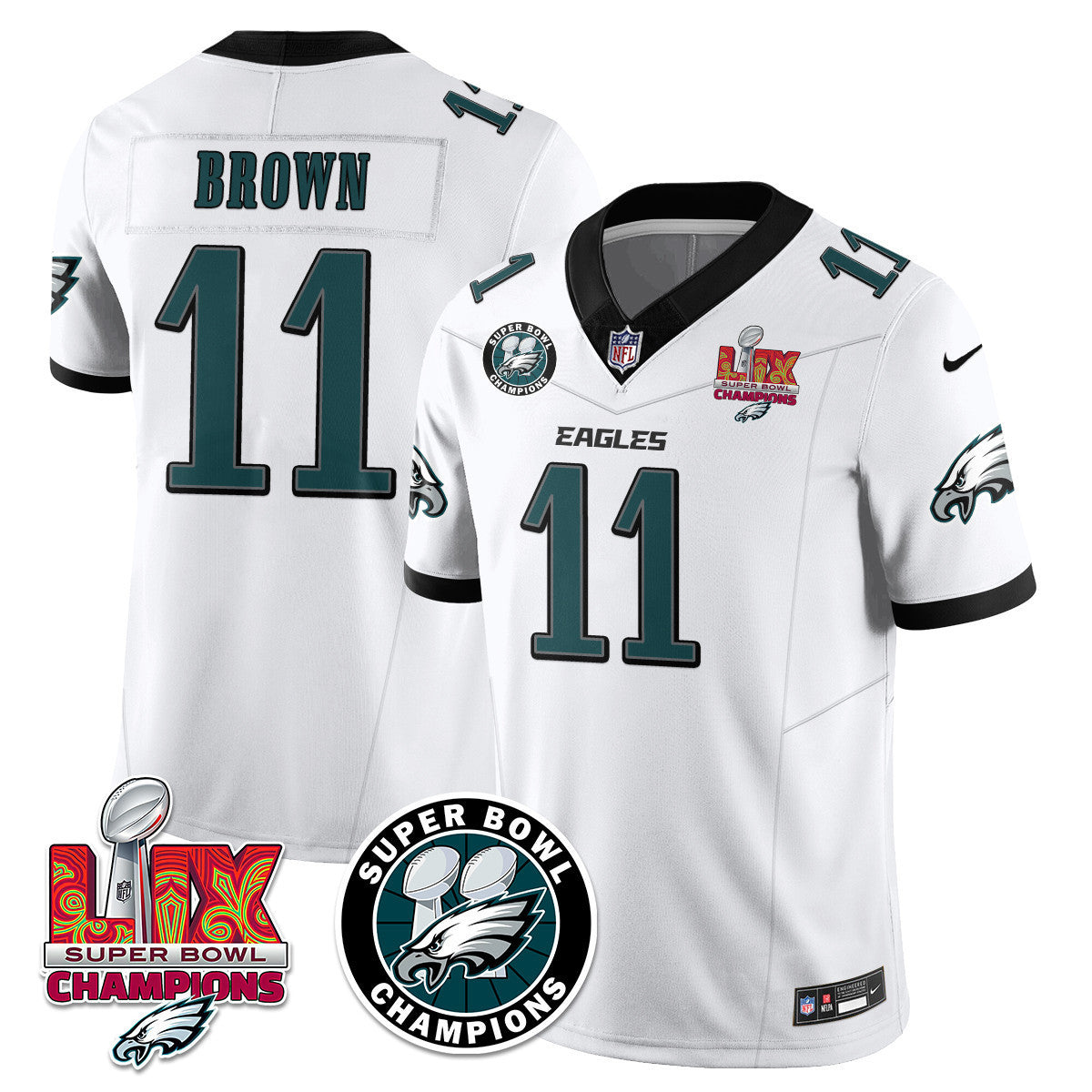 Men's Philadelphia Eagles Super Bowl LIX Champions Jersey - All Stitched