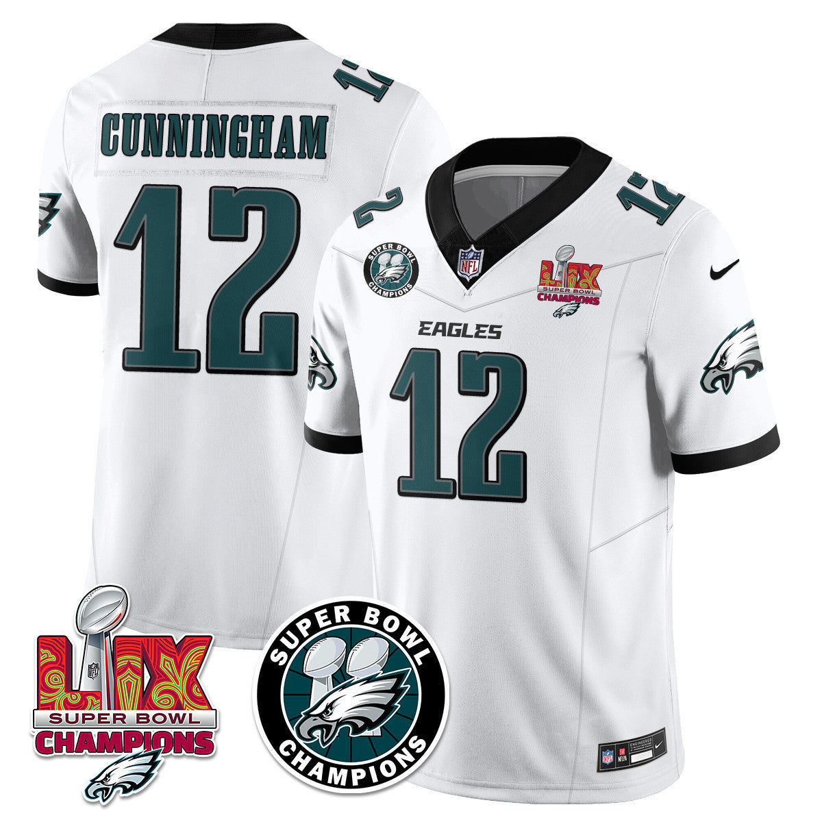 Men's Philadelphia Eagles Super Bowl LIX Champions Jersey - All Stitched