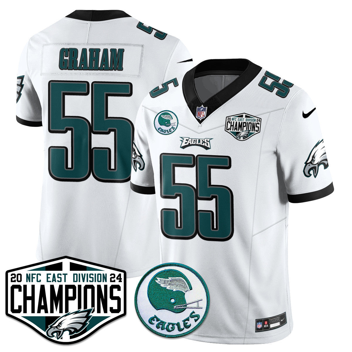 Men's Philadelphia Eagles 2024 NFC East Division Champions Jersey - All Stitched