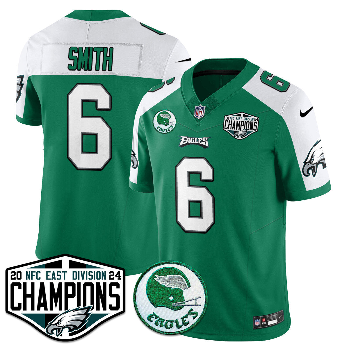 Men's Philadelphia Eagles 2024 NFC East Division Champions Jersey - All Stitched