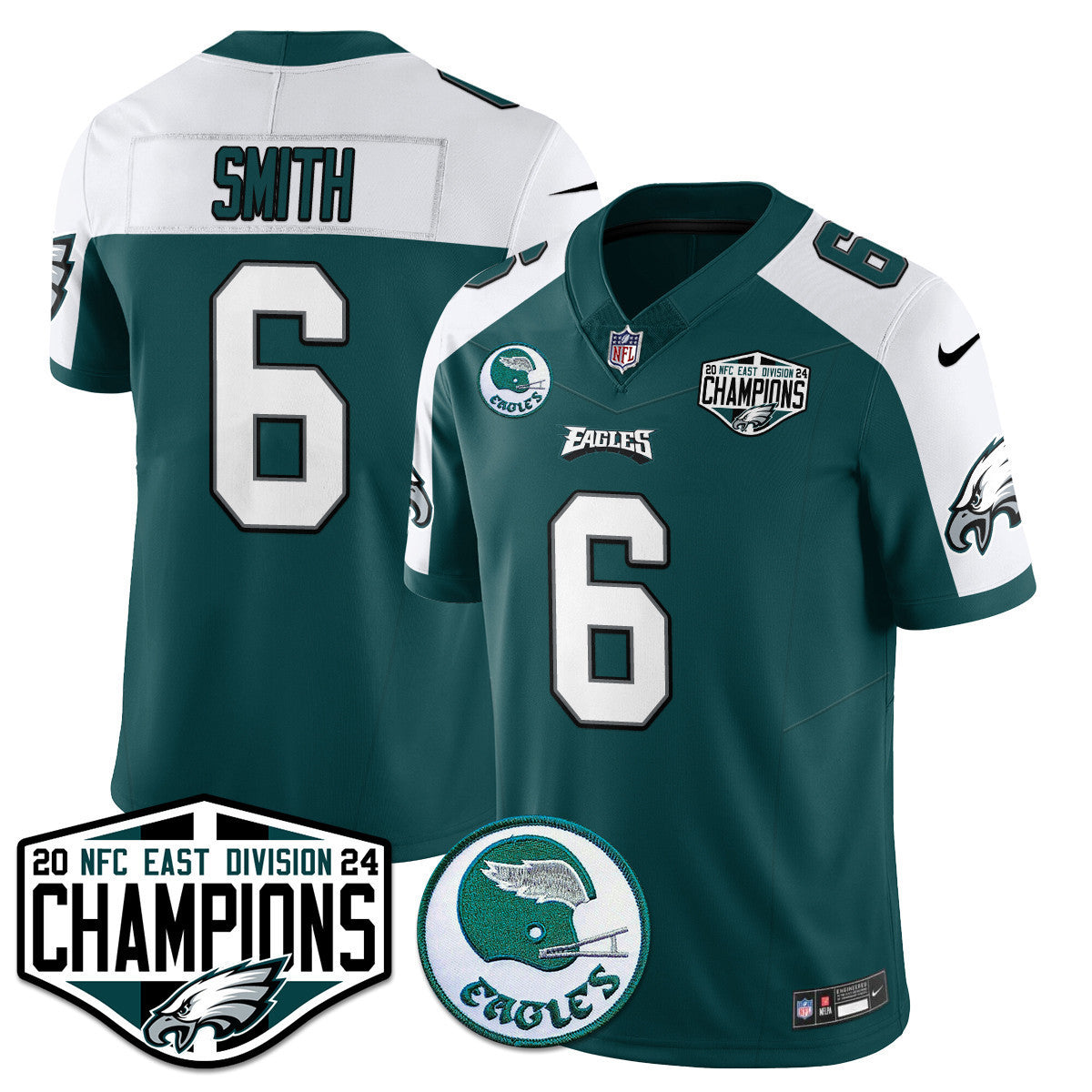 Men's Philadelphia Eagles 2024 NFC East Division Champions Jersey - All Stitched