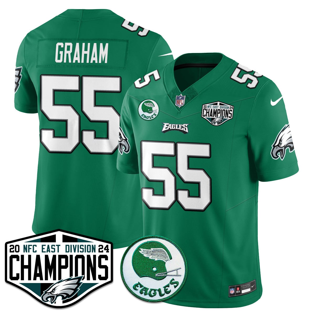 Men's Philadelphia Eagles 2024 NFC East Division Champions Jersey - All Stitched
