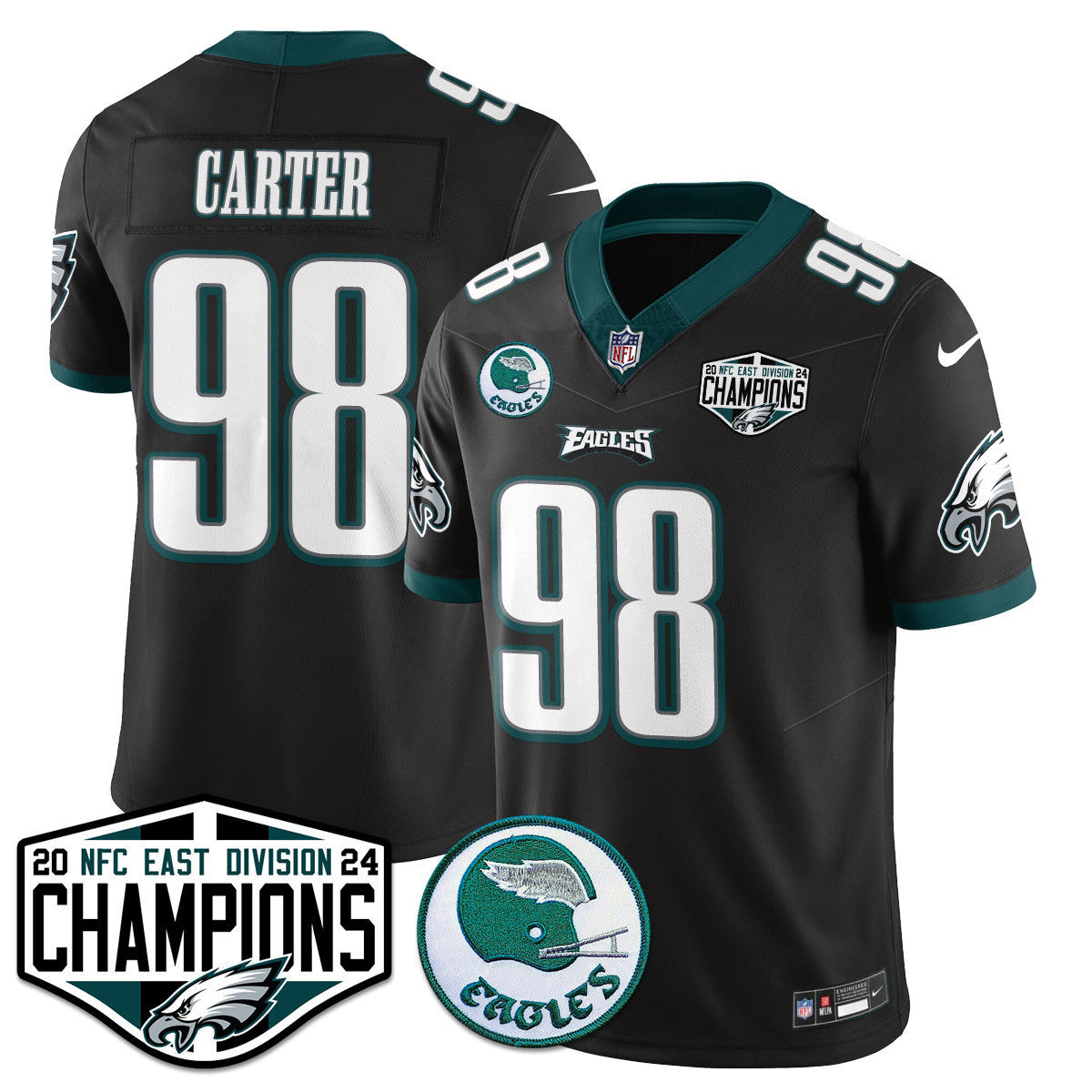 Men's Philadelphia Eagles 2024 NFC East Division Champions Jersey - All Stitched