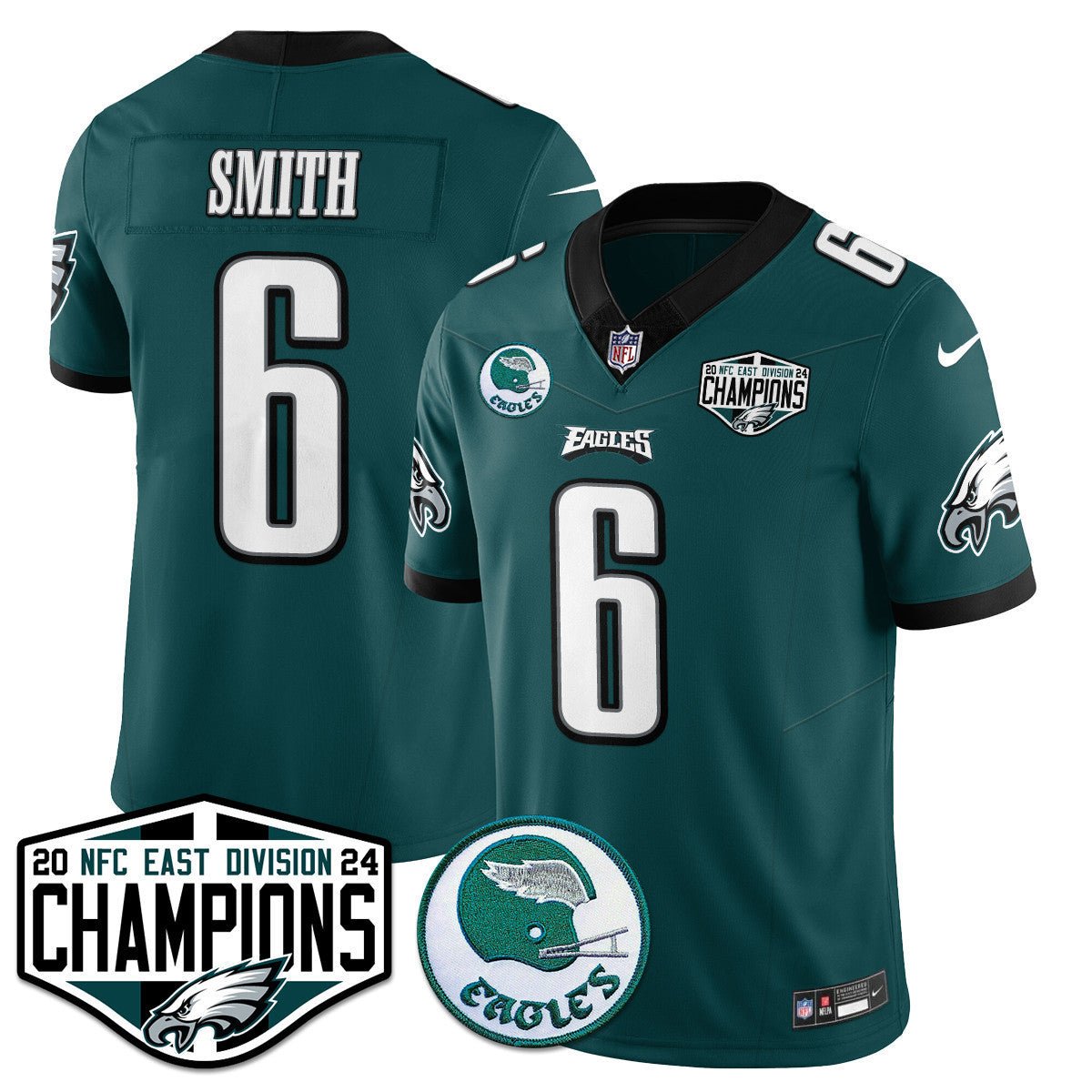 Men's Philadelphia Eagles 2024 NFC East Division Champions Jersey - All Stitched