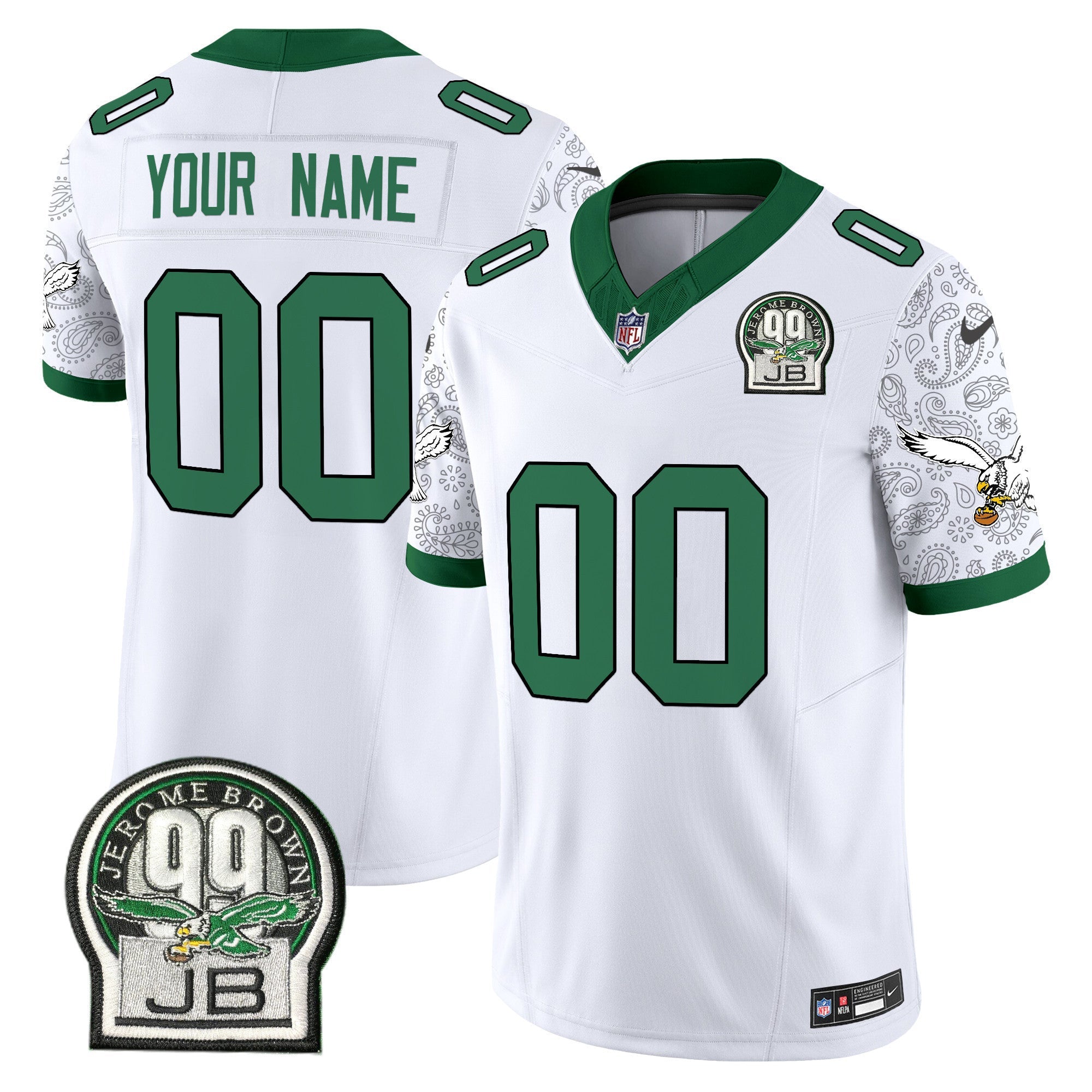 Eagles Kelly Green Vapor Limited Custom Jersey V4 - All Stitched
