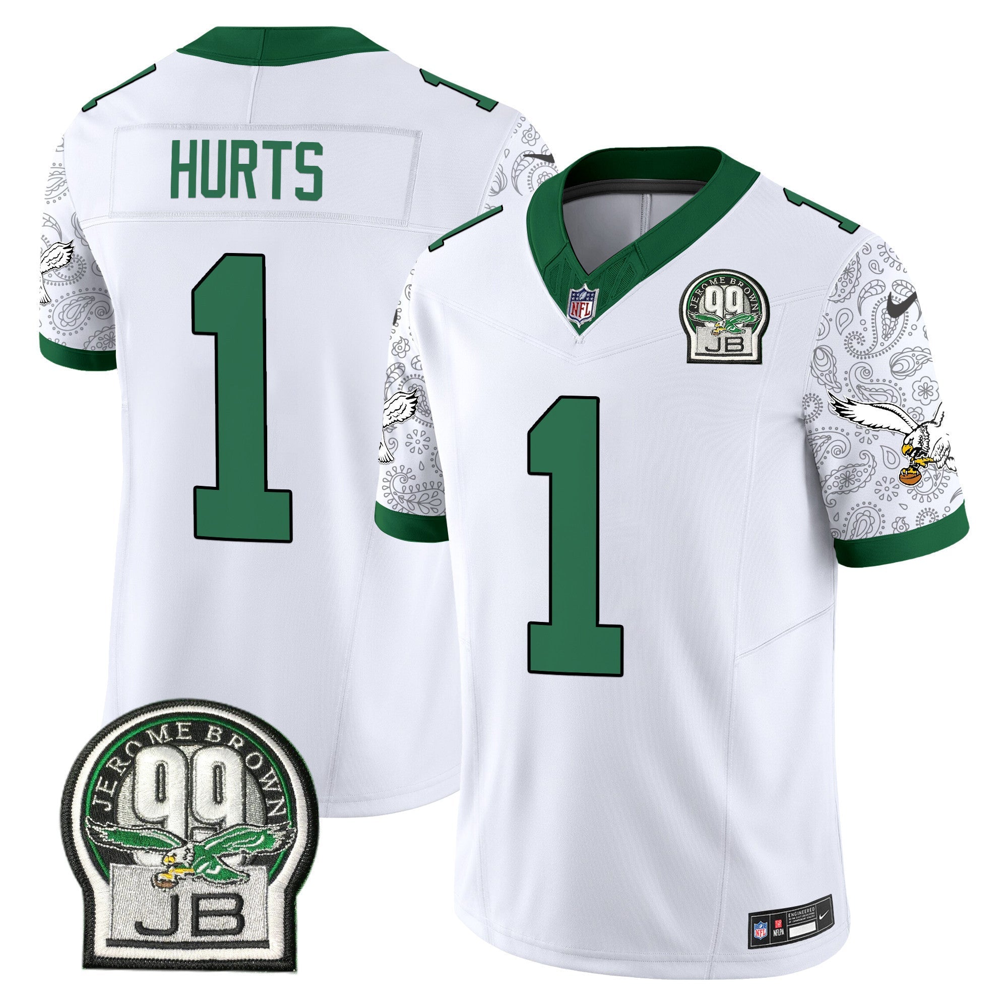 Men's Eagles Kelly Green Vapor Limited Jersey V4 - All Stitched