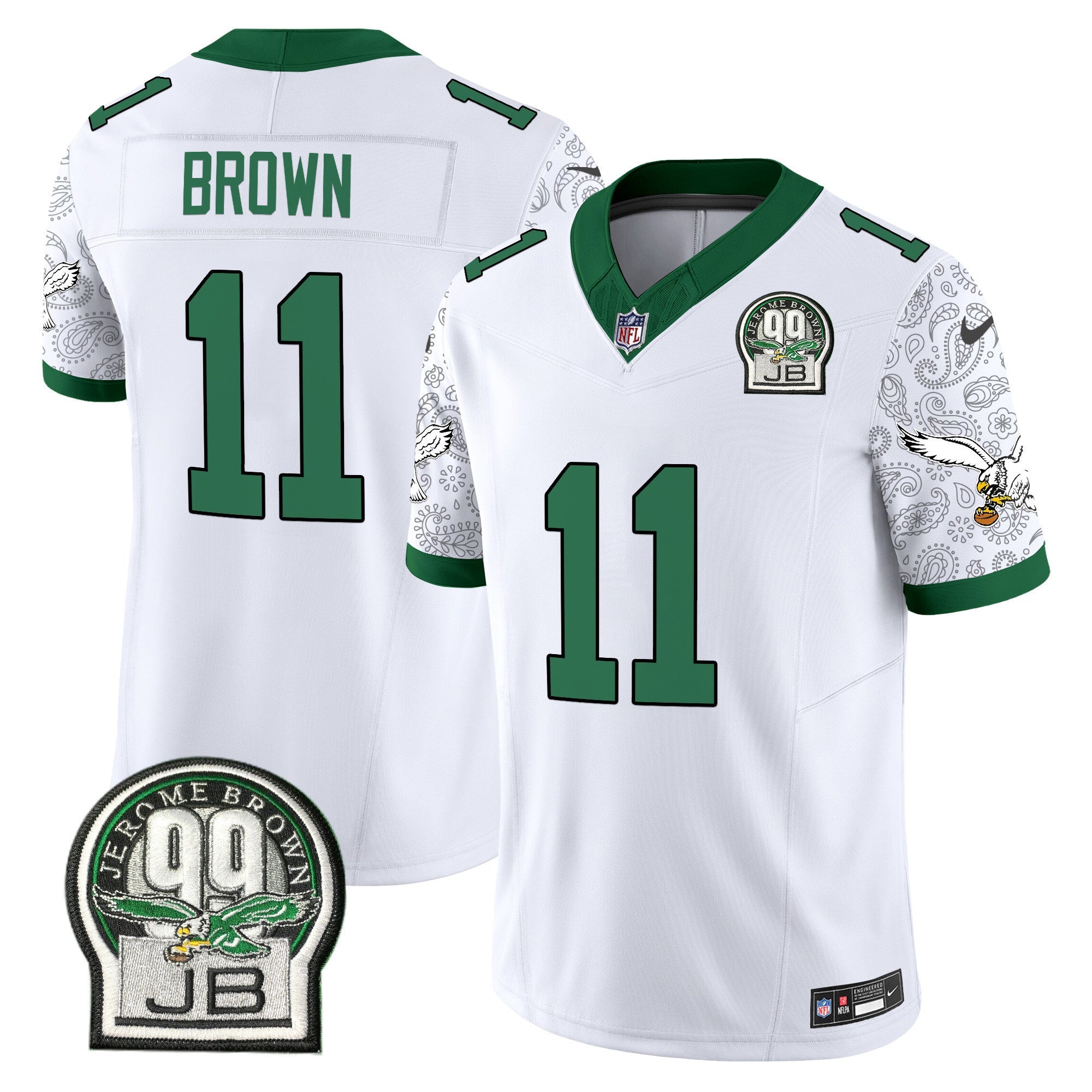 Men's Eagles Kelly Green Vapor Limited Jersey V4 - All Stitched