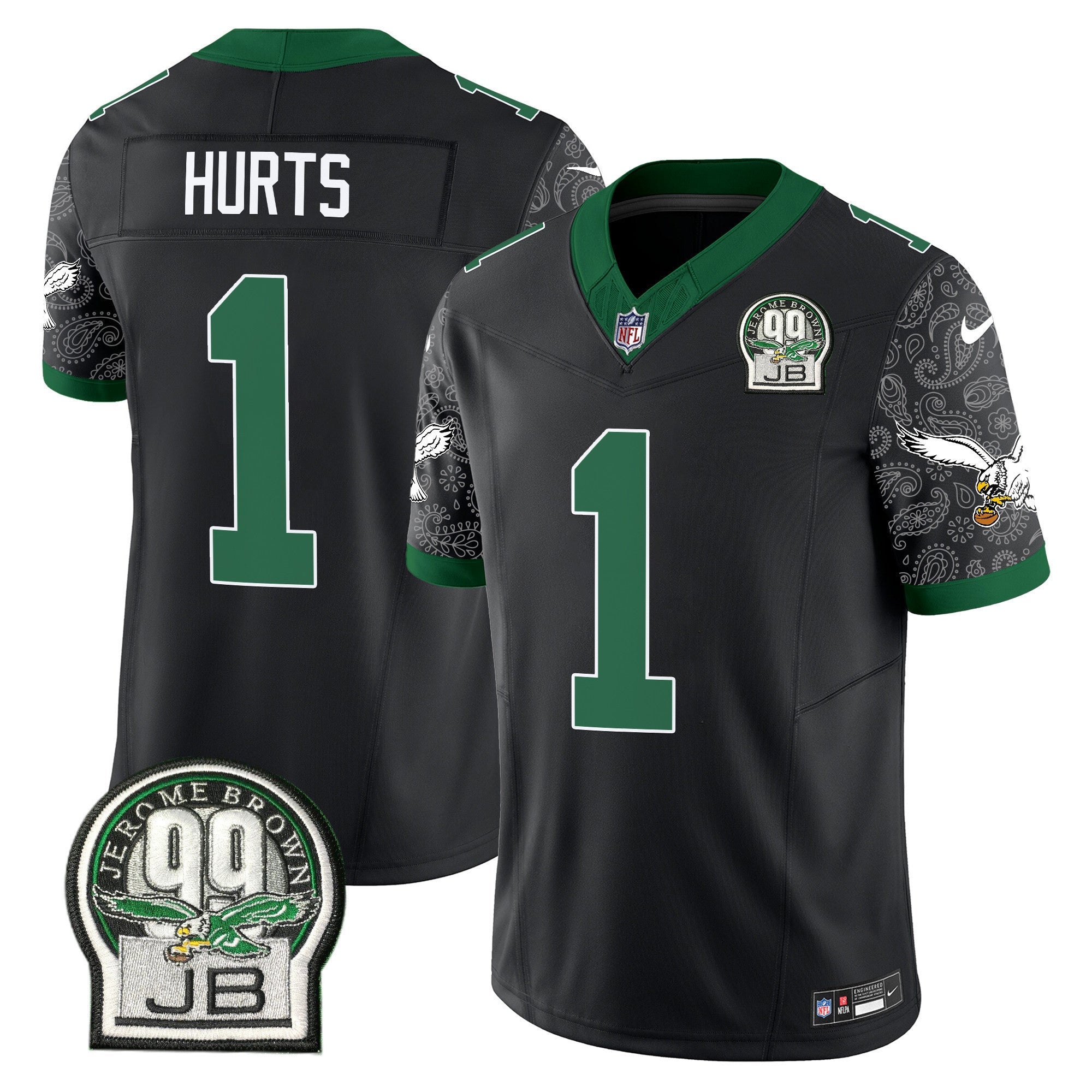 Men's Eagles Kelly Green Vapor Limited Jersey V4 - All Stitched