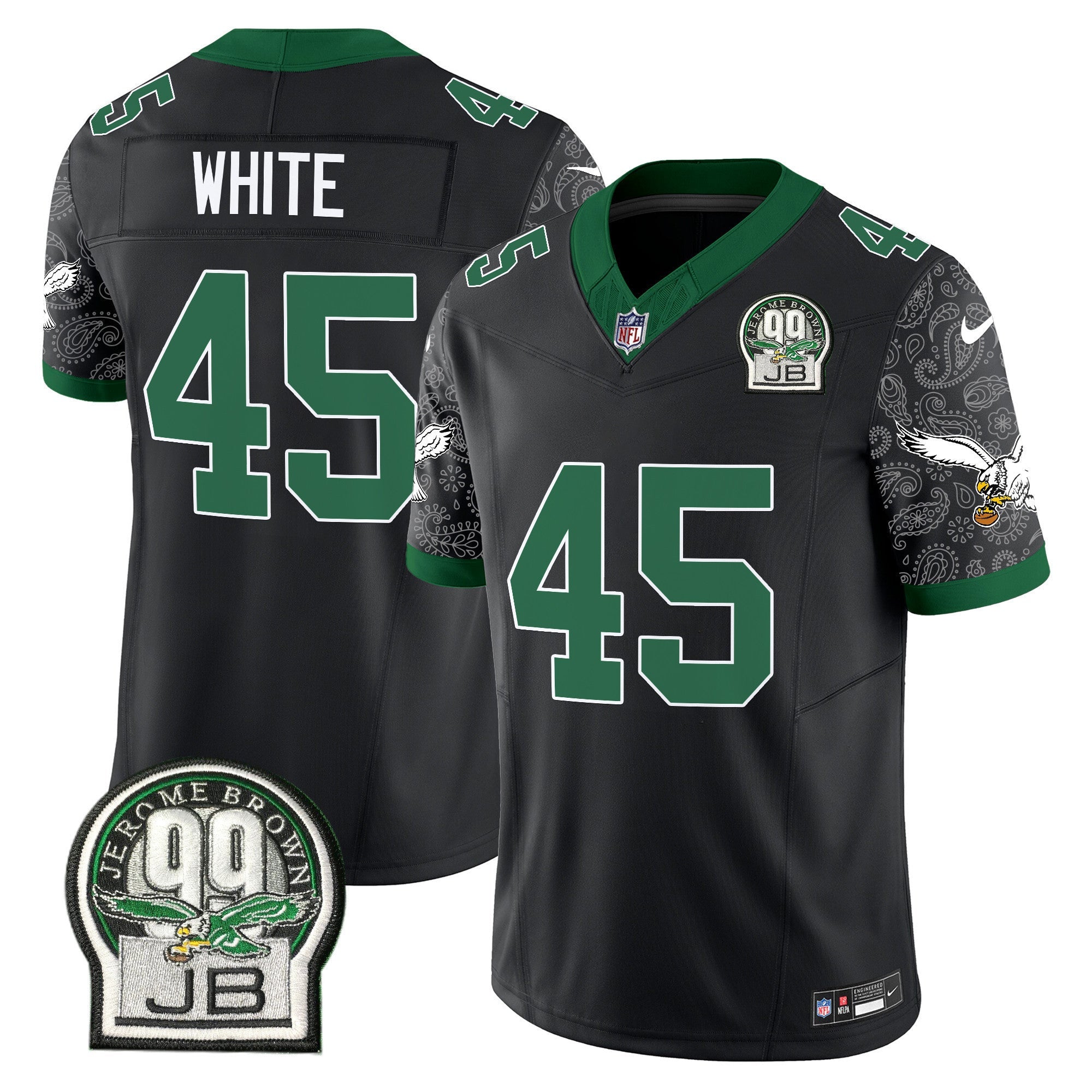 Men's Eagles Kelly Green Vapor Limited Jersey V4 - All Stitched