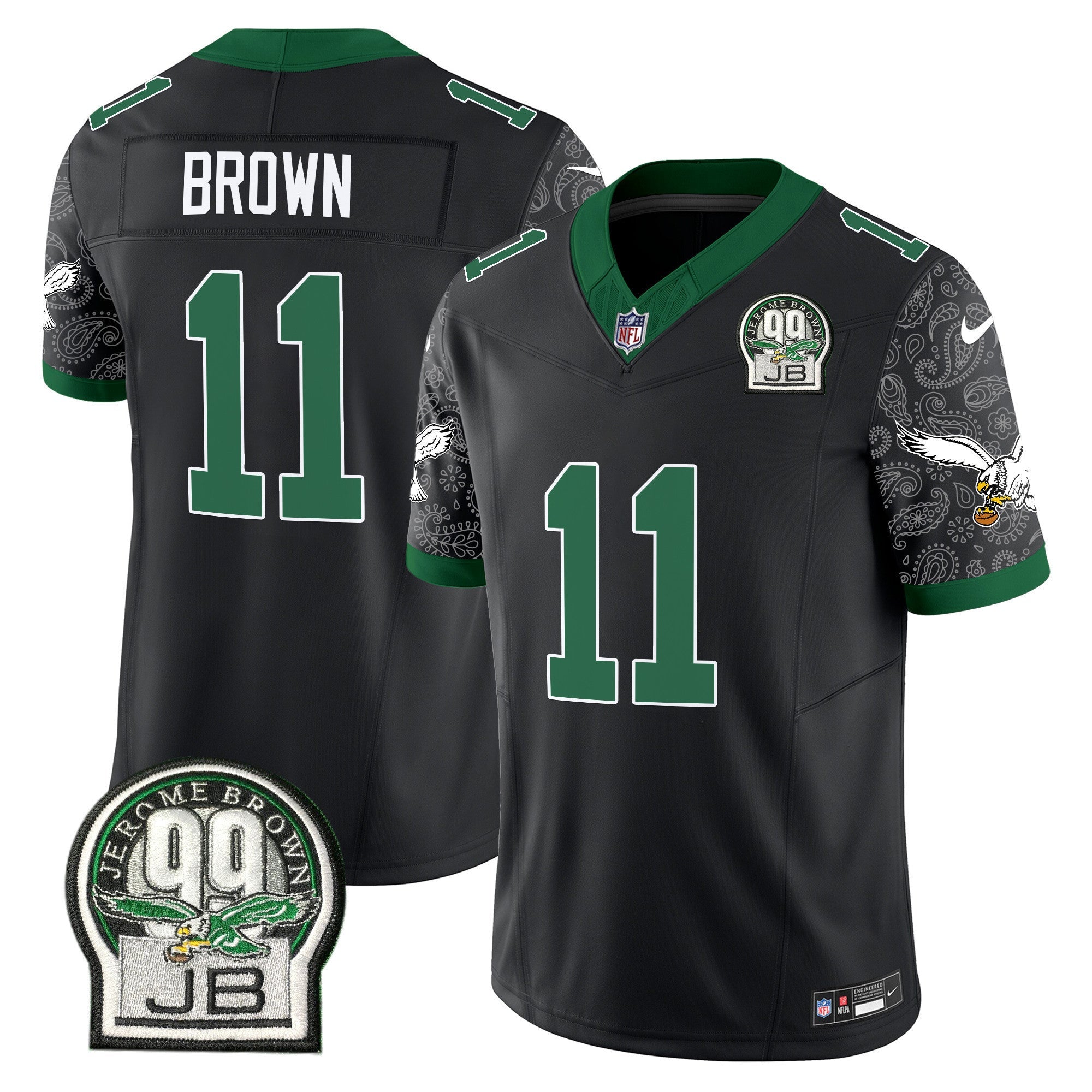 Men's Eagles Kelly Green Vapor Limited Jersey V4 - All Stitched