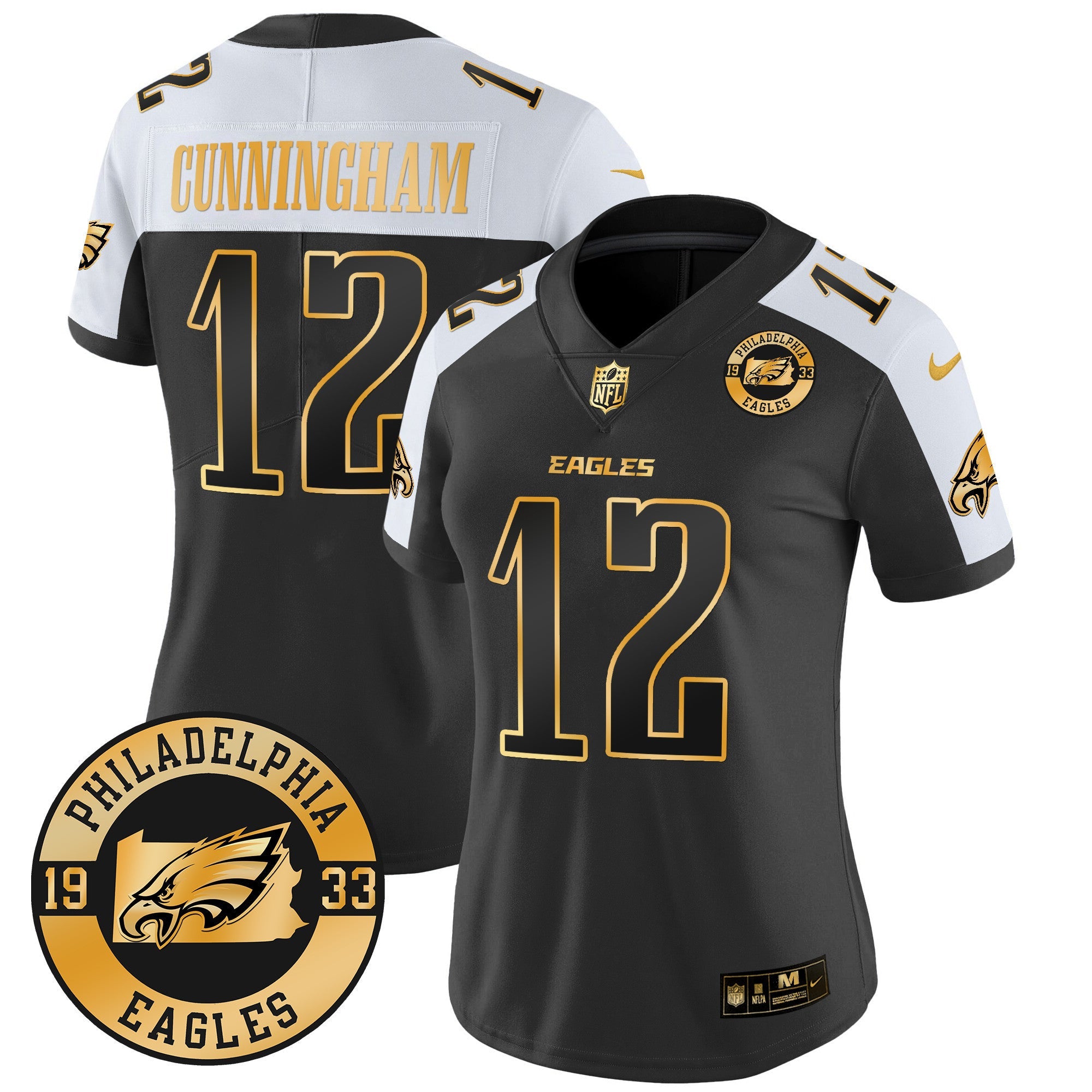 Women's Eagles 2024 Gold Vapor Limited Jersey - Est. 1933 Patch - All Stitched