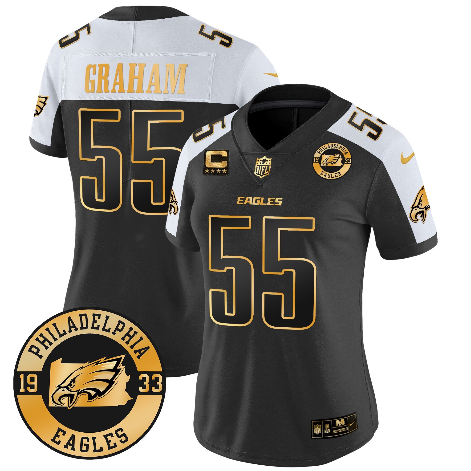 Women's Eagles 2024 Gold Vapor Limited Jersey - Est. 1933 Patch - All Stitched