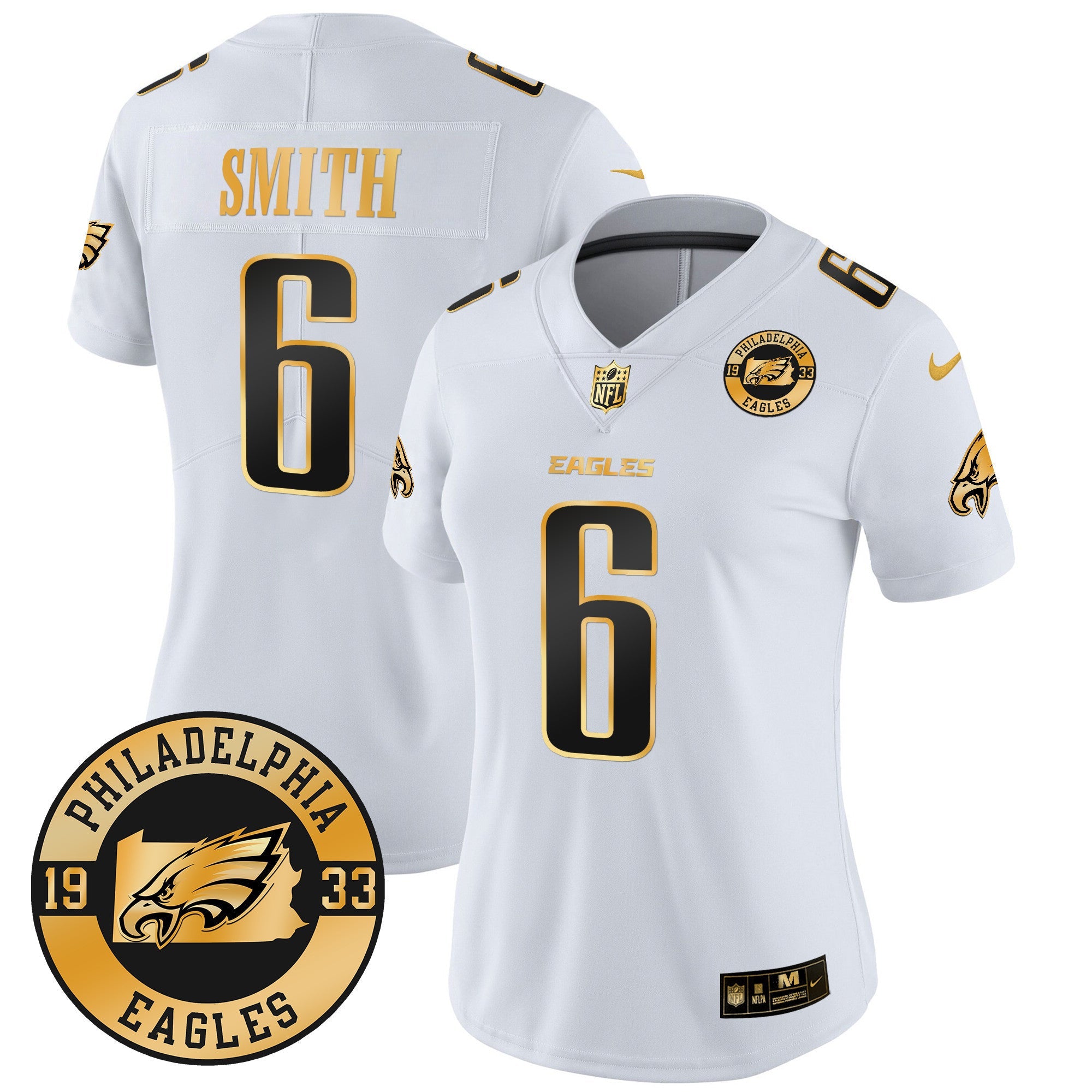 Women's Eagles 2024 Gold Vapor Limited Jersey - Est. 1933 Patch - All Stitched