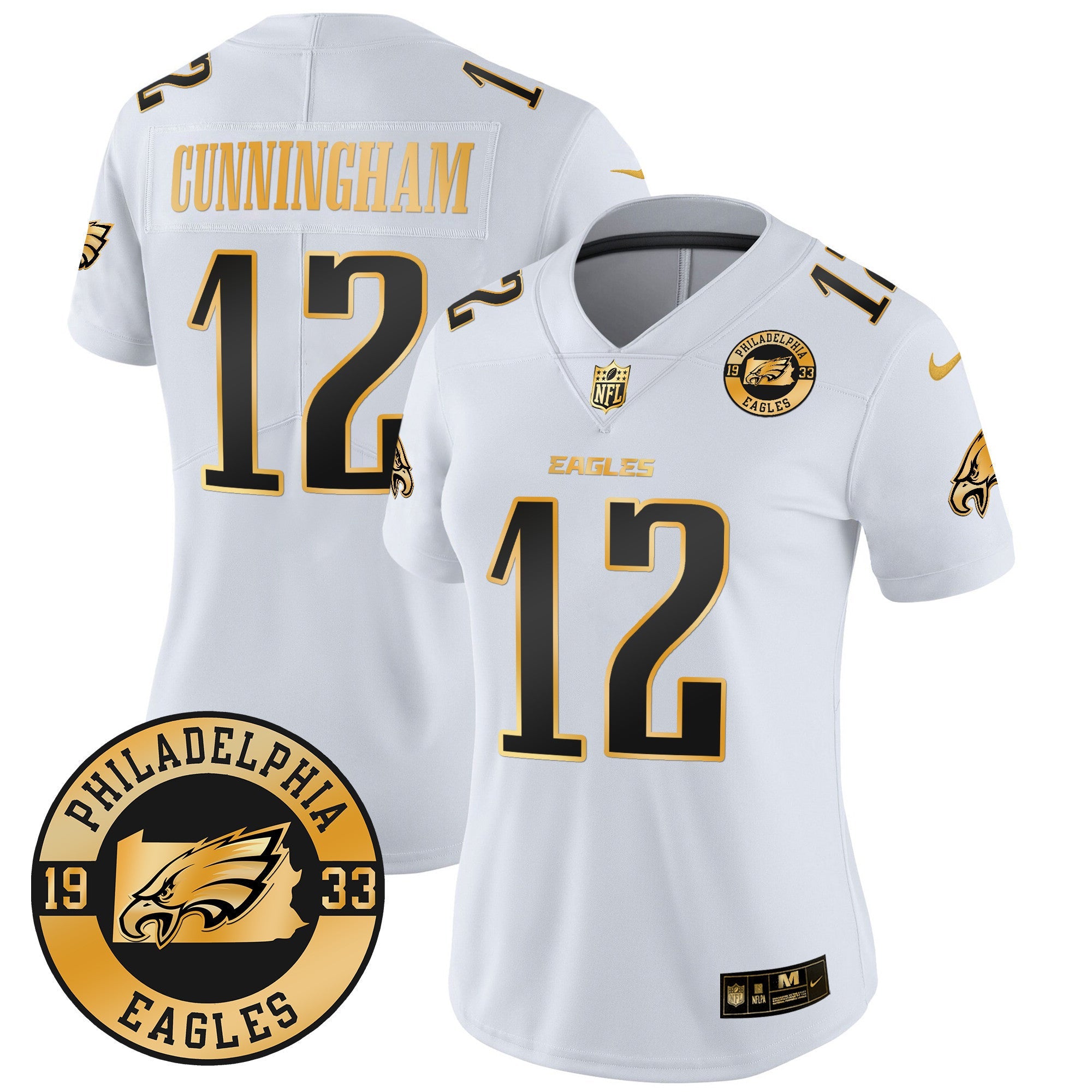 Women's Eagles 2024 Gold Vapor Limited Jersey - Est. 1933 Patch - All Stitched