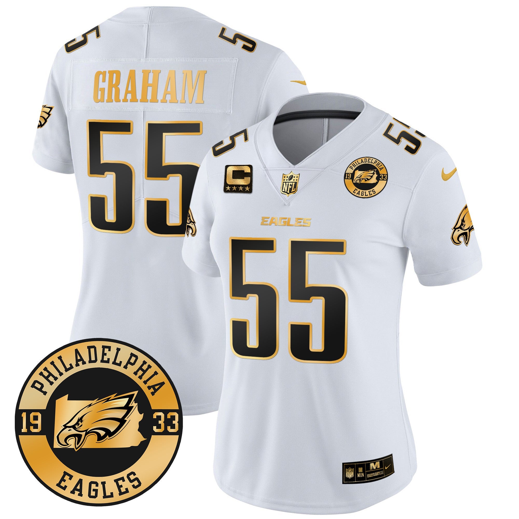 Women's Eagles 2024 Gold Vapor Limited Jersey - Est. 1933 Patch - All Stitched