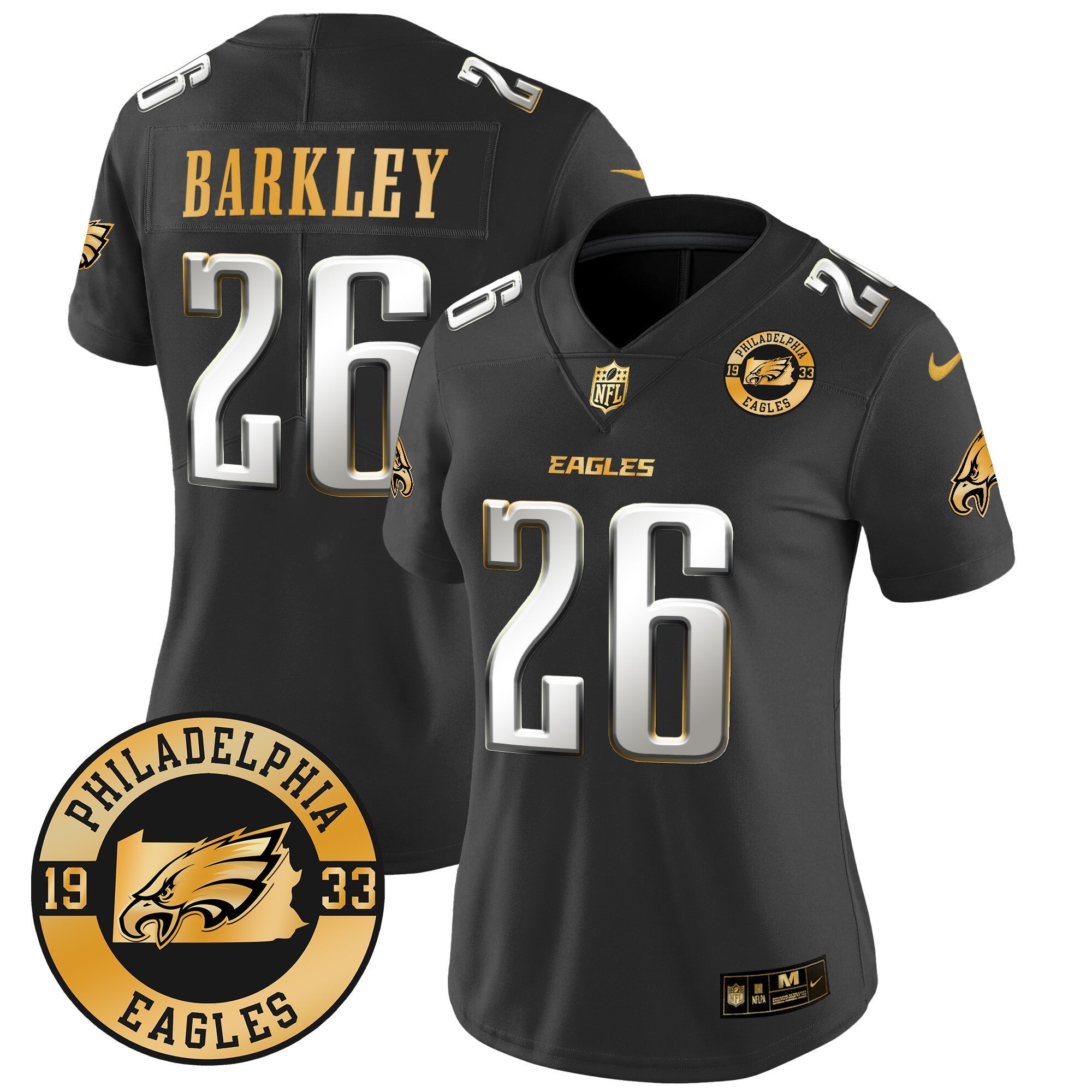 Women's Eagles 2024 Gold Vapor Limited Jersey - Est. 1933 Patch - All Stitched