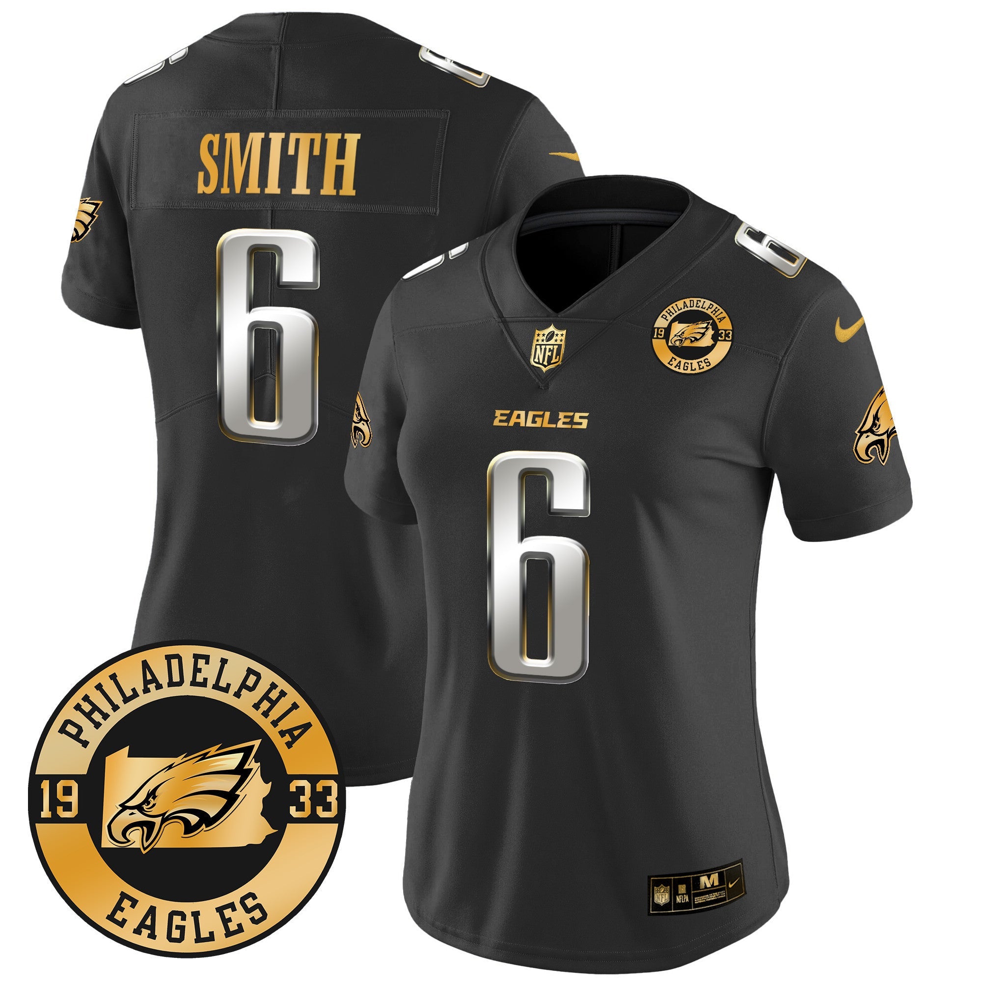 Women's Eagles 2024 Gold Vapor Limited Jersey - Est. 1933 Patch - All Stitched