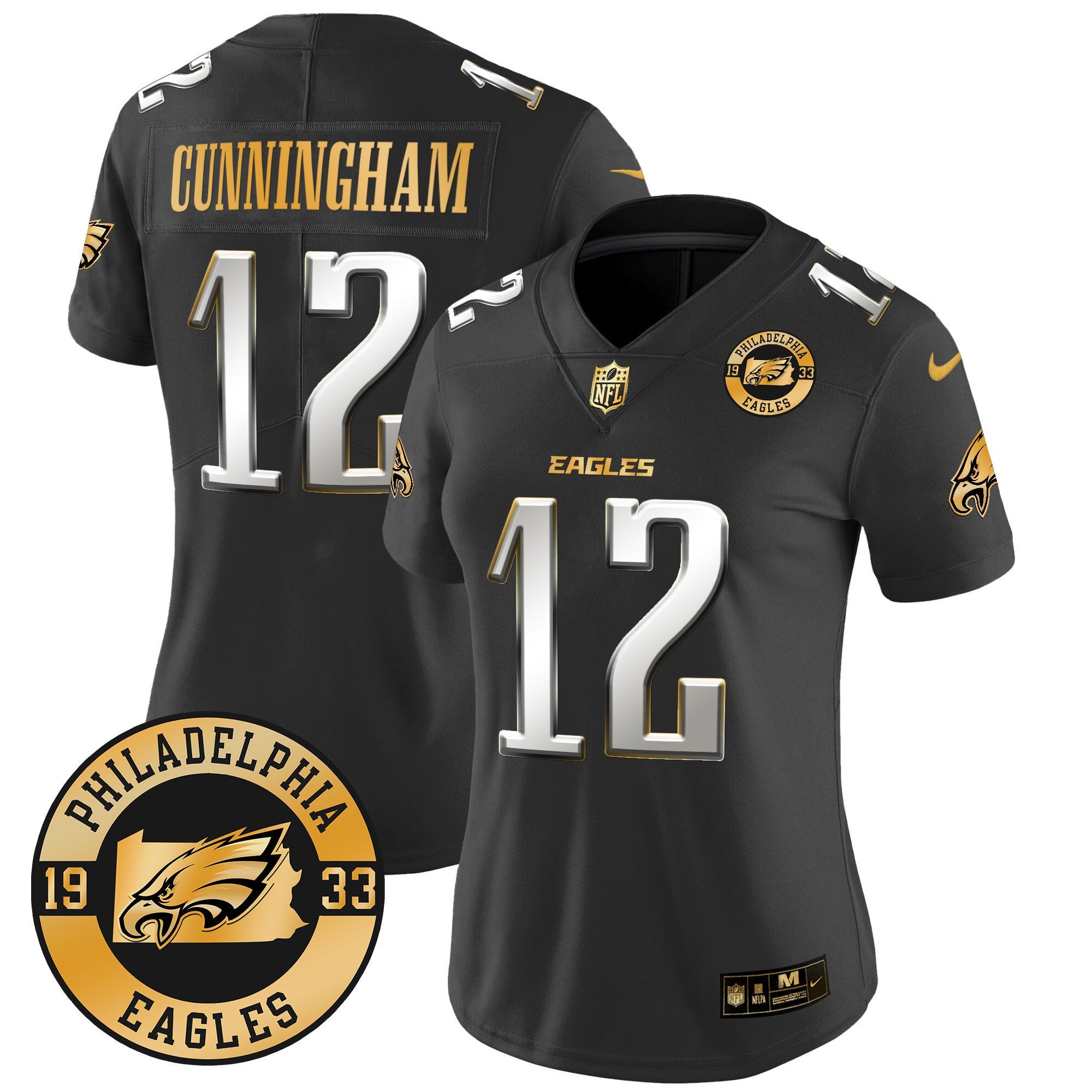 Women's Eagles 2024 Gold Vapor Limited Jersey - Est. 1933 Patch - All Stitched
