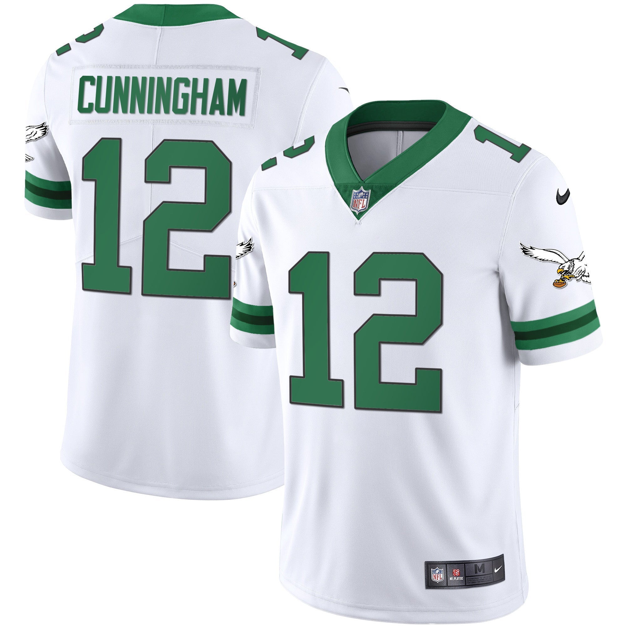 Men's Eagles Gold & Kelly Vapor Throwback Jersey - All Stitched