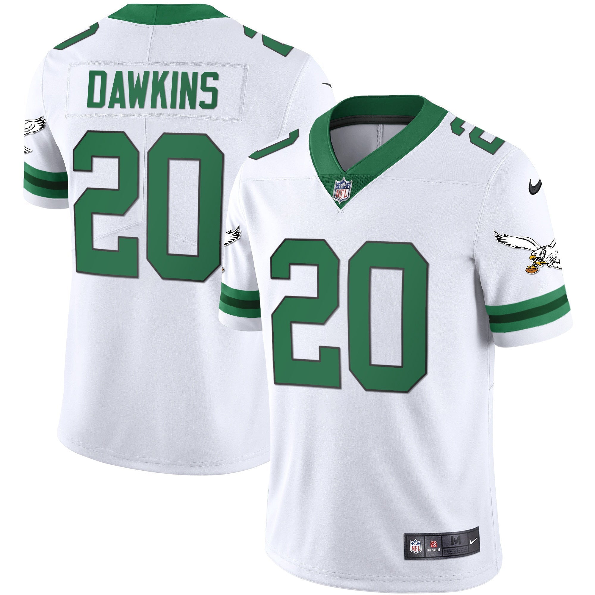 Men's Eagles Gold & Kelly Vapor Throwback Jersey - All Stitched