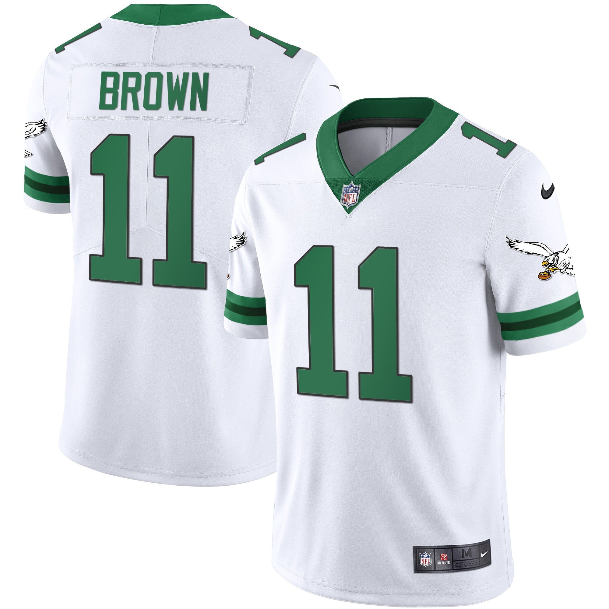 Men's Eagles Gold & Kelly Vapor Throwback Jersey - All Stitched