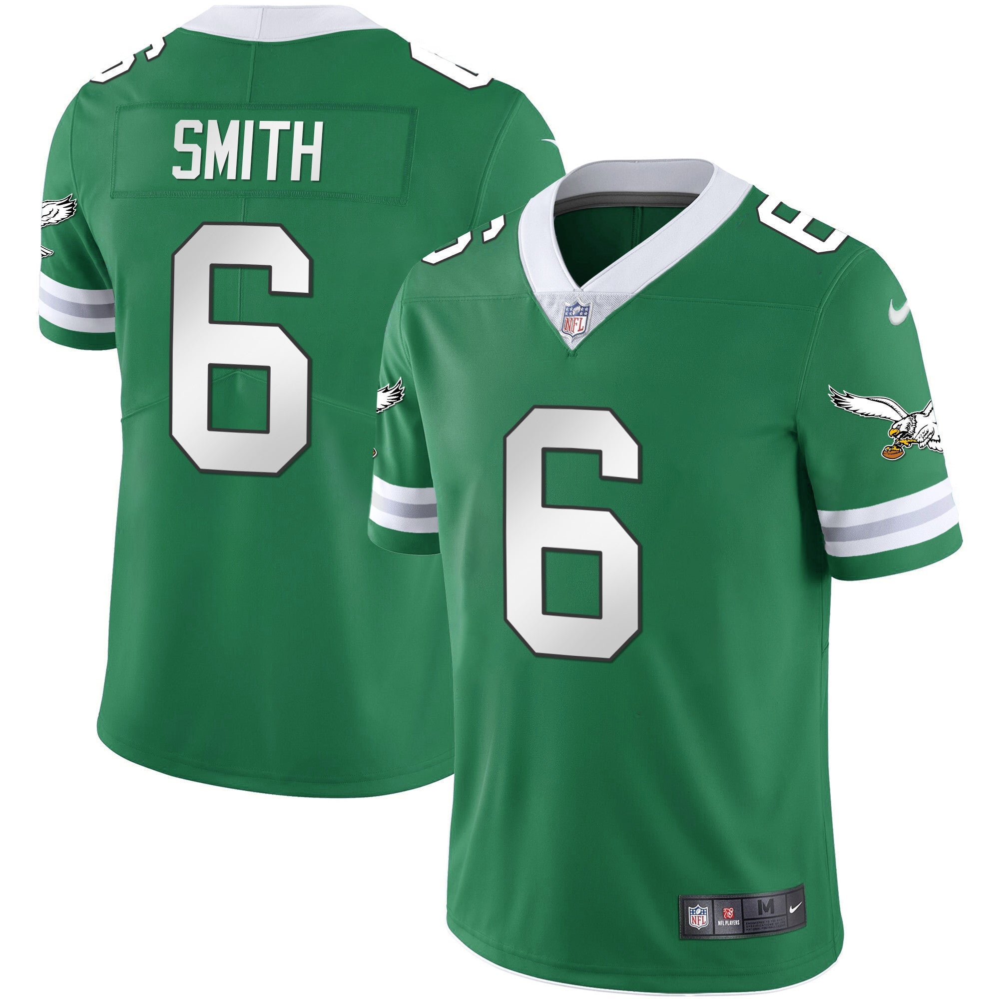 Men's Eagles Gold & Kelly Vapor Throwback Jersey - All Stitched