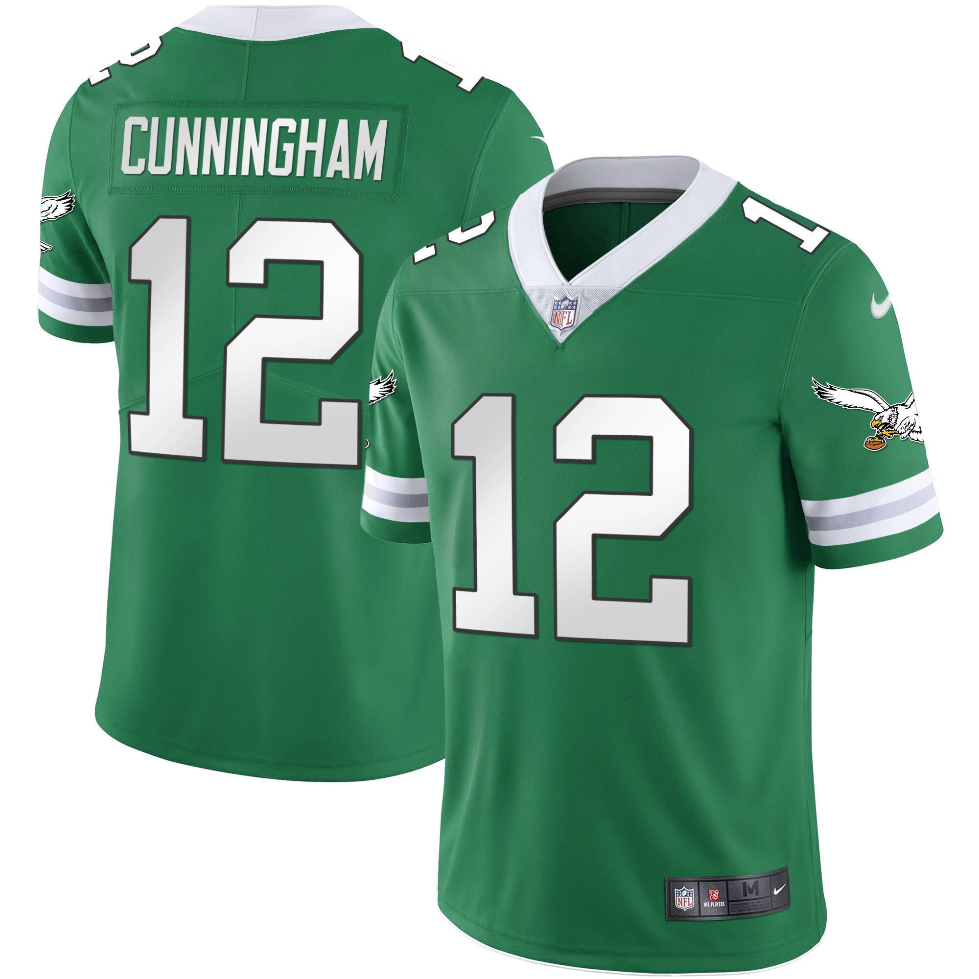 Men's Eagles Gold & Kelly Vapor Throwback Jersey - All Stitched