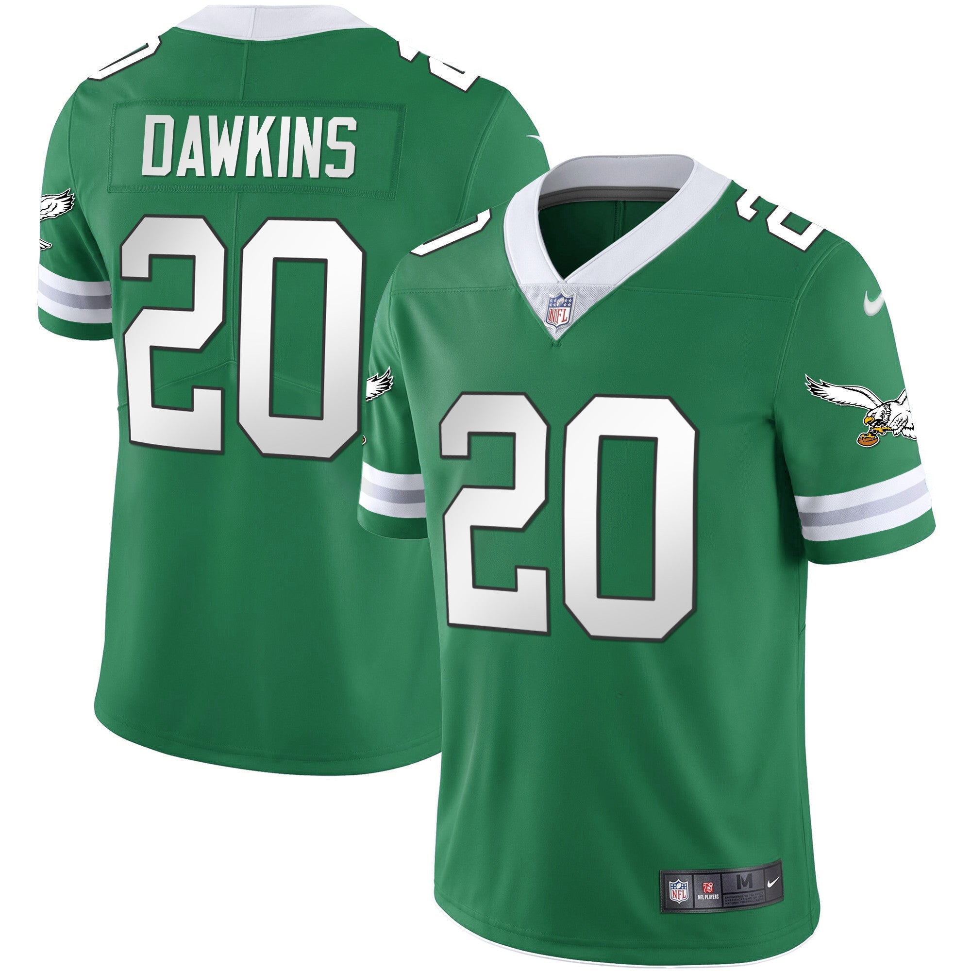 Men's Eagles Gold & Kelly Vapor Throwback Jersey - All Stitched