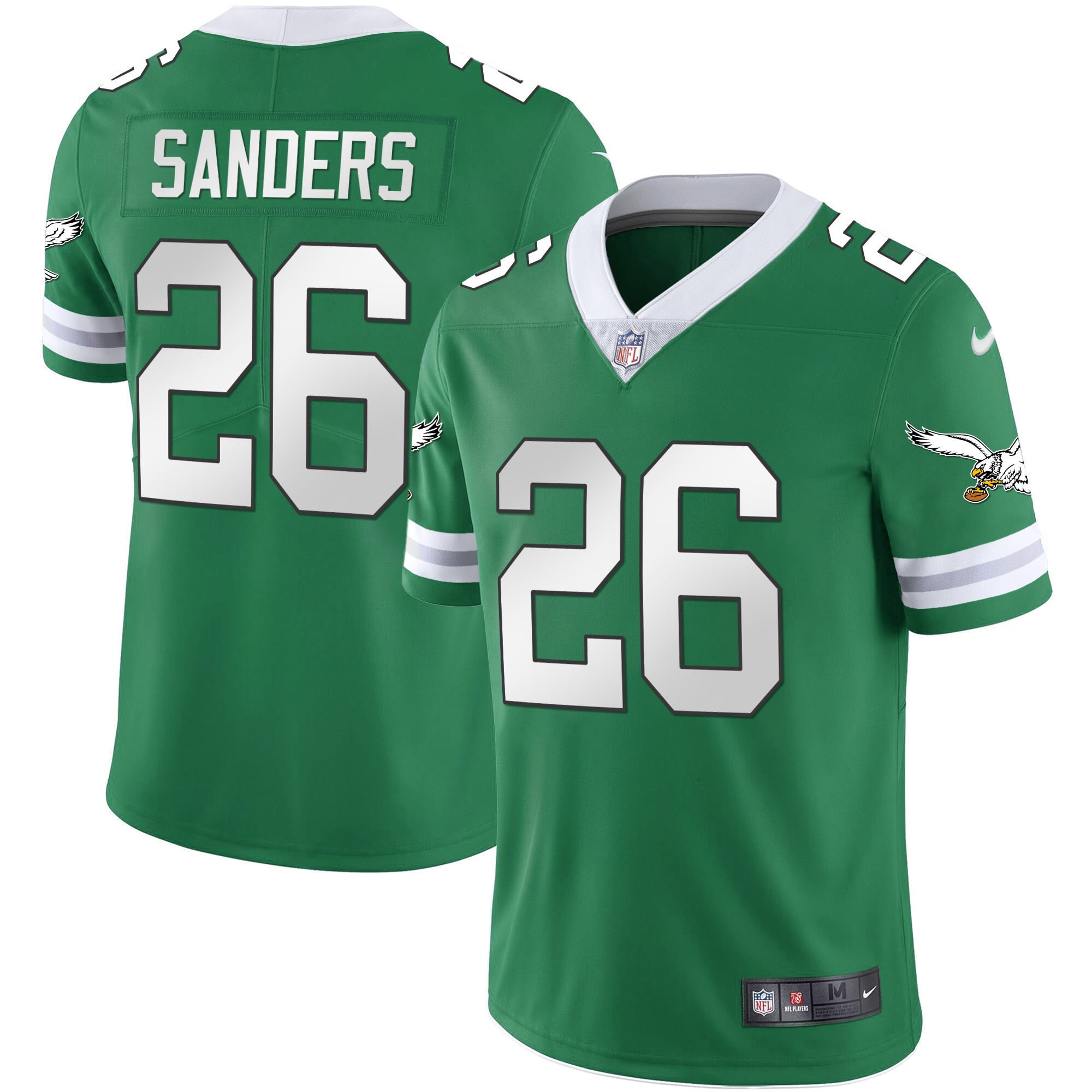 Men's Eagles Gold & Kelly Vapor Throwback Jersey - All Stitched