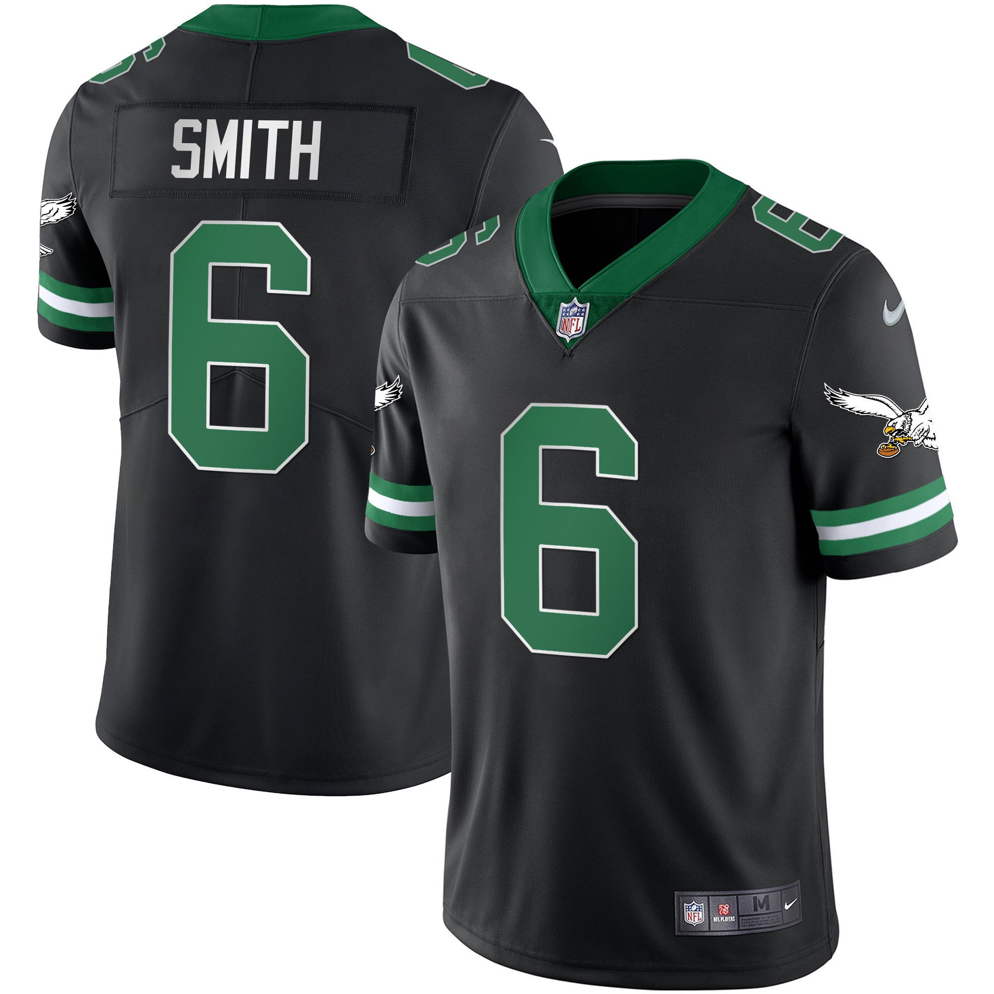 Men's Eagles Gold & Kelly Vapor Throwback Jersey - All Stitched