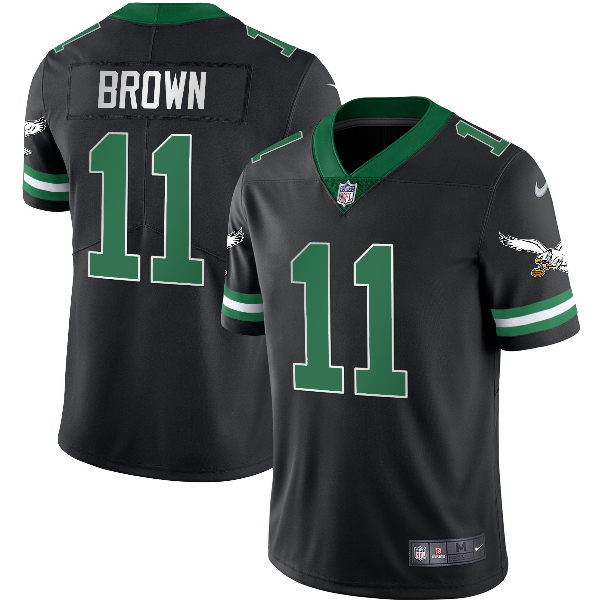 Men's Eagles Gold & Kelly Vapor Throwback Jersey - All Stitched