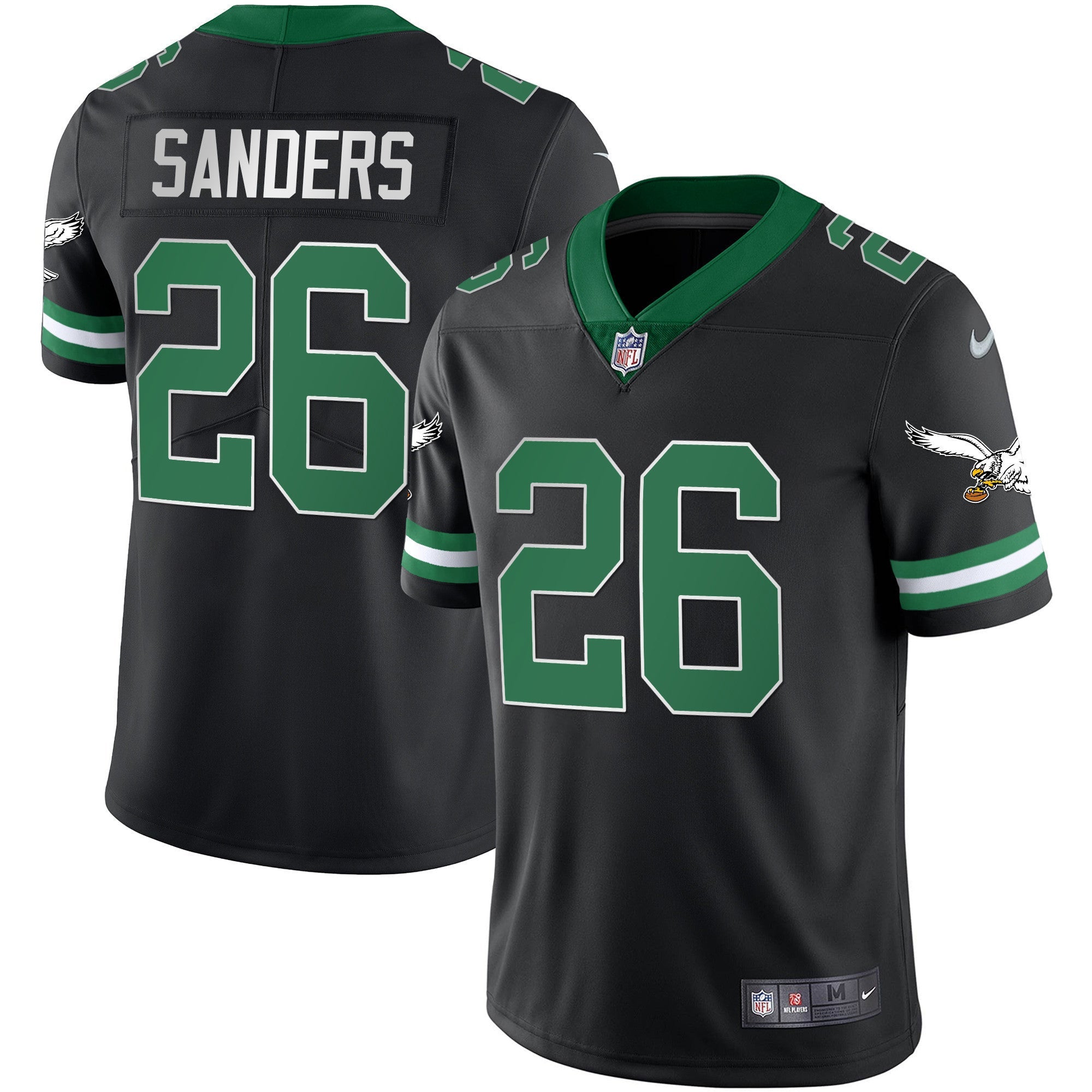 Men's Eagles Gold & Kelly Vapor Throwback Jersey - All Stitched