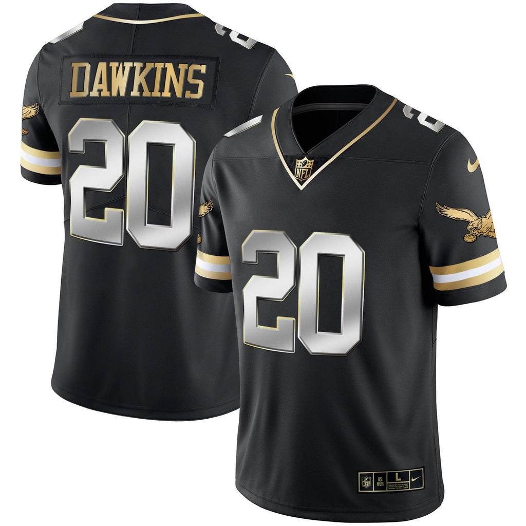 Men's Eagles Gold & Kelly Vapor Throwback Jersey - All Stitched