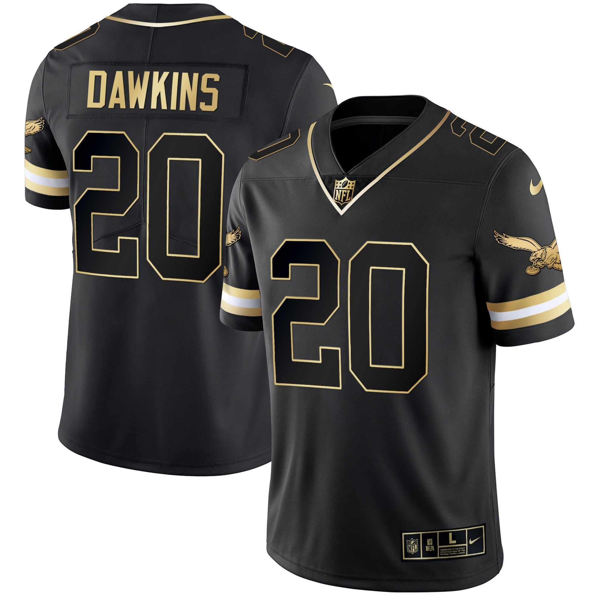 Men's Eagles Gold & Kelly Vapor Throwback Jersey - All Stitched