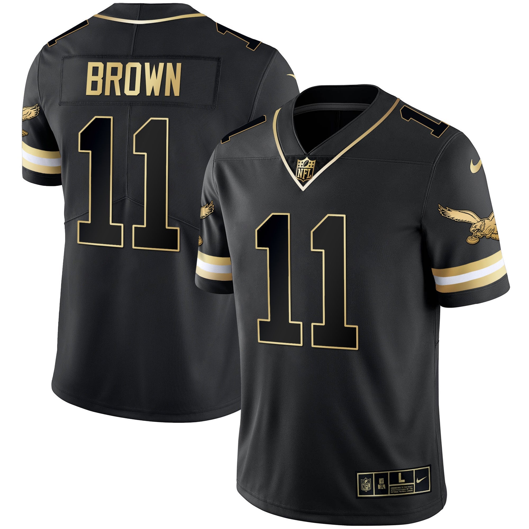 Men's Eagles Gold & Kelly Vapor Throwback Jersey - All Stitched